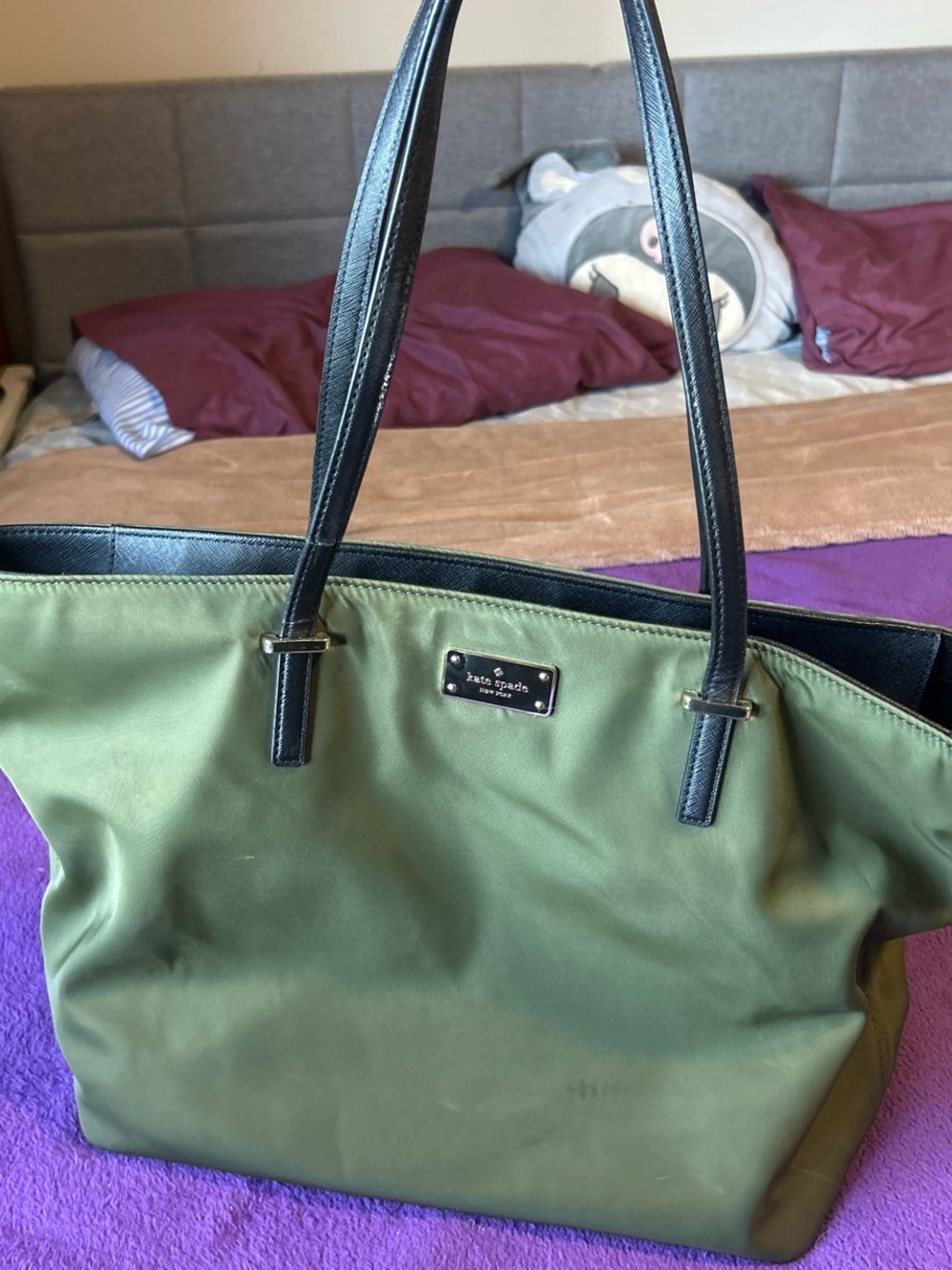 kate spade Olive Green Tote with Black Handles